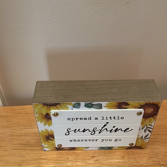 Sunshine/Sunflower positive vibe block decor-NEW - Picture 3 of 7